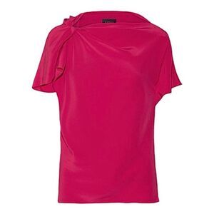 Lanvin Silk Draped Blouse in Fuschia Size 36 Size S